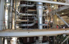 Complicated ductwork of an industrial manufacturacting shop