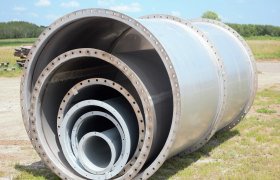 Various sized pipes and tubes for an industrial ductwork system