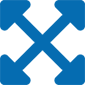 Blue crossing arrows representing flexibility
